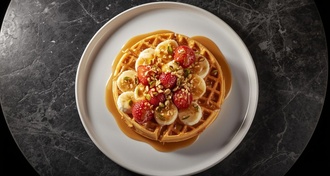 Sütlü Çikolatalı Karamelli Waffle görseli
