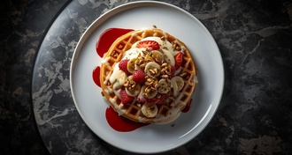 Frambuazlı Çikolatalı Waffle görseli