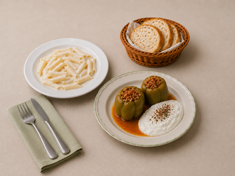 Kıymalı Biber Dolma + Makarna Veya Pilav görseli