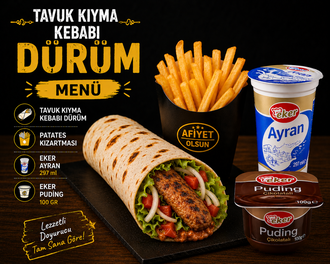 Tavuk Kıyma Kebabı Menü Ayran görseli