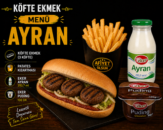 Köfte Ekmek Menü Ayran görseli