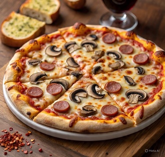 Mantarlı Sosisli Pizza görseli