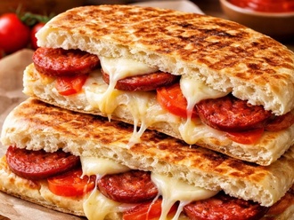 Kavurmalı & Kaşarlı Bazlama Tost görseli