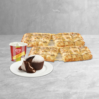 2 Adet Bol Peynirli Ekmek + Çikolatalı Sufle + Algida Maraş Cup görseli