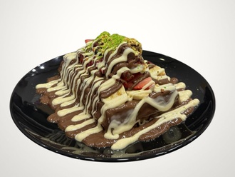 Çifte Çikolata Şöleni (Sütlü Çikolata & Beyaz Çikolatalı Waffle) görseli
