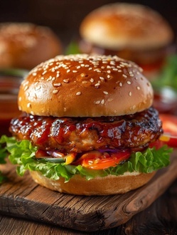 Barbekü Burger & Patates Kızartması görseli