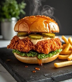 Tavuk Burger & Patates Kızartması görseli