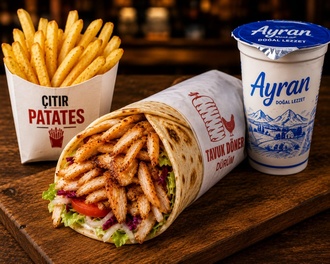 Tavuk Döner Dürüm Art Ayran 17 Ml Ve Patates Kızartması görseli