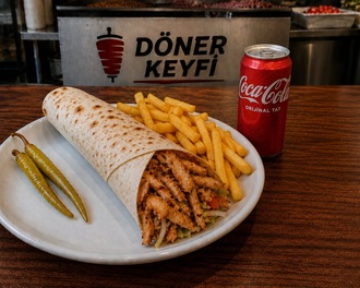 Tavuk Döner Dürüm Menü + Coca Cola ( 330 Ml.) görseli