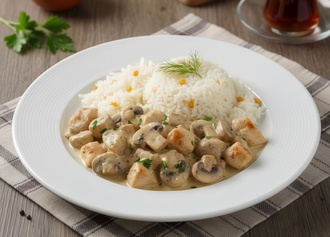Kremalı Mantarlı Tavuk & Pirinç Pilavı Menü görseli