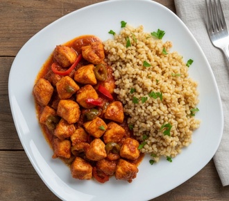 Acılı Tavuk Sote & Bulgur Pilavı Menü görseli