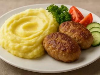 Tavuk Köfte Patates Püresi İle görseli
