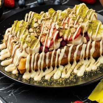 Beyaz Çikolatalı Waffle görseli