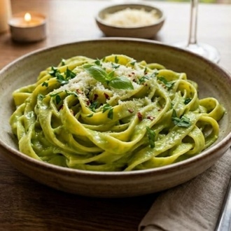 Avokado Soslu Makarna (Erişte) görseli