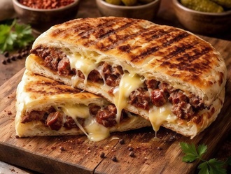 Kaşarlı Kavurmalı Bazlama Tost görseli