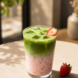 İced Çilekli Matcha Latte görseli