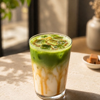 İced Karamel Matcha Latte görseli
