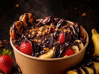 Bitter Çikolatalı Waffle Bowl görseli