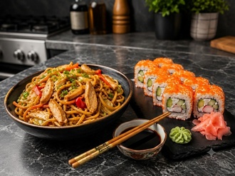 California Roll Tavuklu Noodle + 1 Cola görseli
