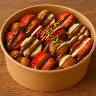 Çilekli Kova Waffle görseli