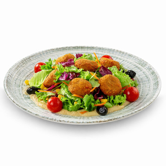 Humuslu Falafel Salata görseli