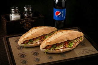 2 Tam Ekmek Arası Tavuk Döner (160 Gr.) + Pepsi (1 L.) görseli