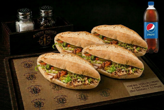 4 Tam Ekmek Arası Tavuk Döner (160 Gr.) + Pepsi (2,5 L.) görseli