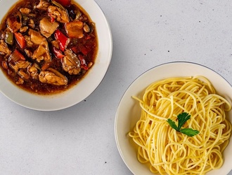Barbekü Soslu Tavuk & Sapgetti Makarna görseli
