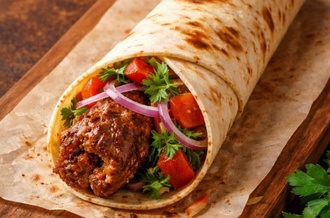 Kebap Dürüm & Ezme Salatası & Kutu İçecek görseli