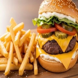 Cheese Burger + 330 Ml. Coca Cola görseli