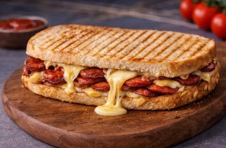 Ayvalık Tost Ekmeğinde Sucuklu Kaşarlı Tost görseli