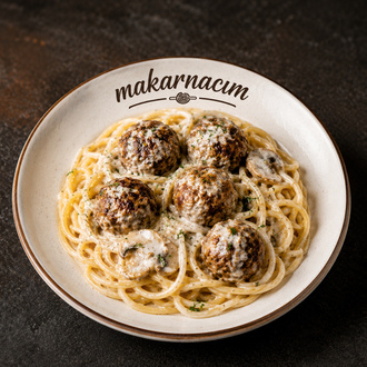 Köfteli Kremalı Mantarlı Spagettii görseli