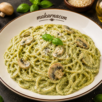 Tavuksuz Fesleğen Pesto Spagetti görseli