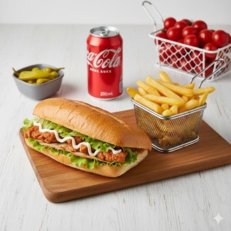 Tam Ekmek Tavuk Döner + Kutu Kola + (Porsiyon) Patates görseli