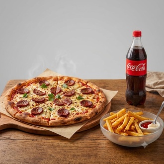 Büyük Boy Pizza+lt İçecek+200 Gr Patates görseli