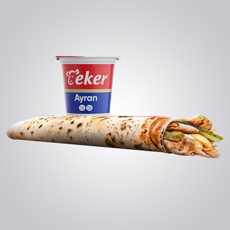 Large (100 Gr) Tavuk Döner Dürüm (45 Cm) + Ayran (27Ml) görseli
