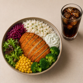 Schnitzel Bowl Ve Coca-cola görseli