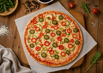 Üç Biberli Artizan Ekşi Mayalı El Açması Artizan Pizza 30Cm görseli