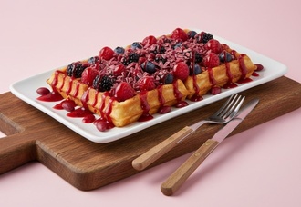 Frambuaz Şöleni Waffle görseli