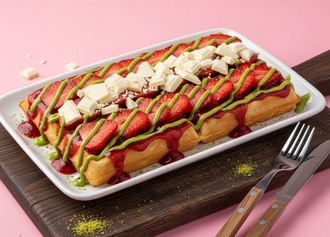 Çilekli & Antep Fıstıklı Waffle görseli