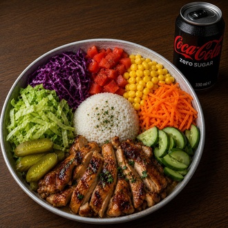 Izgara Tavuk Pirzola Bowl + Coca Cola görseli