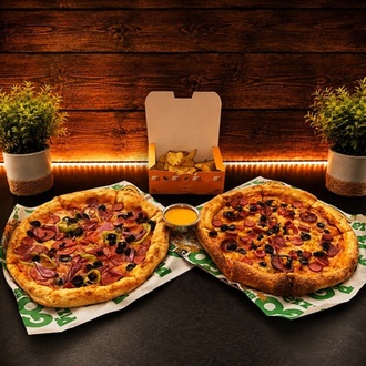 2 Küçük Boy Pizza + Elma Dilim Patates + Sos görseli