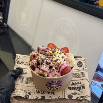 Çocuk Kova Waffle-muz, Çilek, Bubble Gum Çikolata, Rengarenk Drajeler, Bonibon görseli