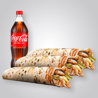 Üçlü Tavuk Döner Dürüm Menü görseli