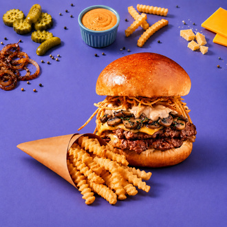 Mantar Smash Burger & Tırtıklı Patates görseli