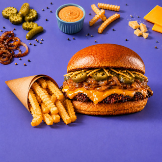 Single Chipotle Smash Burger & Tırtıklı Patates görseli