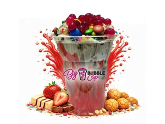 Çilekli Big Bubble Cup (Yeni Nesil Waffle) görseli