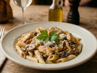 Kremalı Mantar Soslu Tavuklu Penne görseli