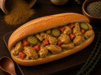 Ekmek Arası Köri Soslu Tavuk görseli
