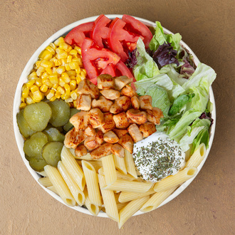Tavuk Lokum Makarna Bowl görseli